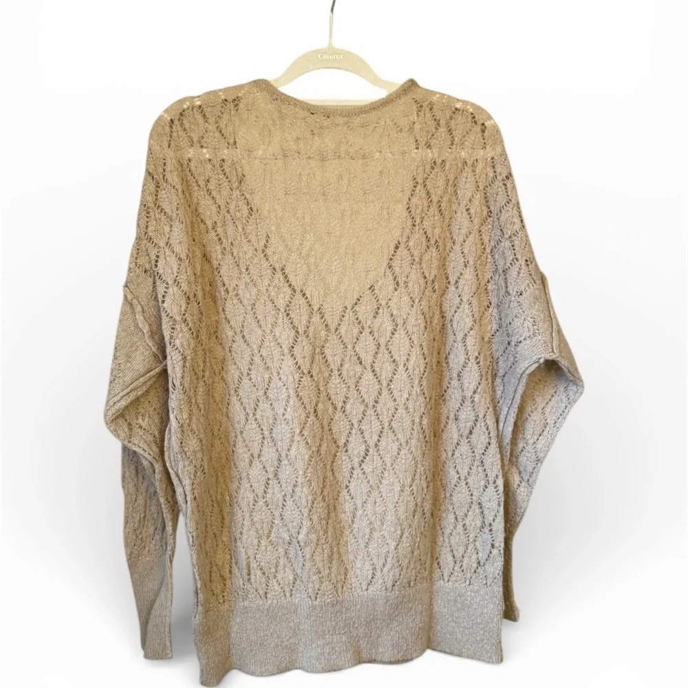 Free People V-Neck Sweater in Tan